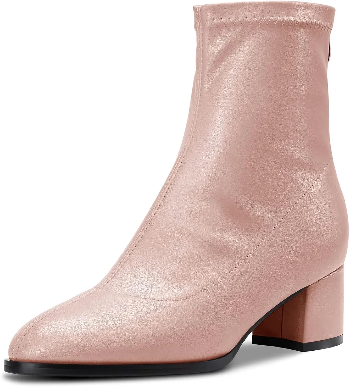 Aachcol Women Ankle Boots Short Bootie Close Round Toe Chunky Block Mid Heel Matte Zipper Shopping 2 Inch