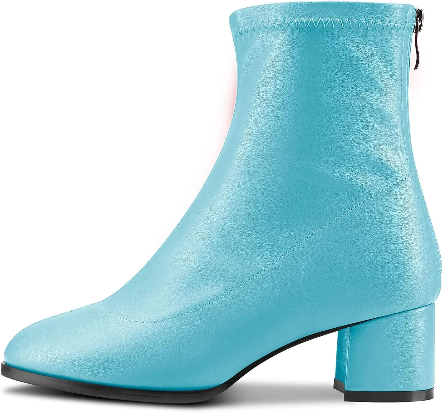 Aachcol Women Ankle Boots Short Bootie Close Round Toe Chunky Block Mid Heel Matte Zipper Shopping 2 Inch