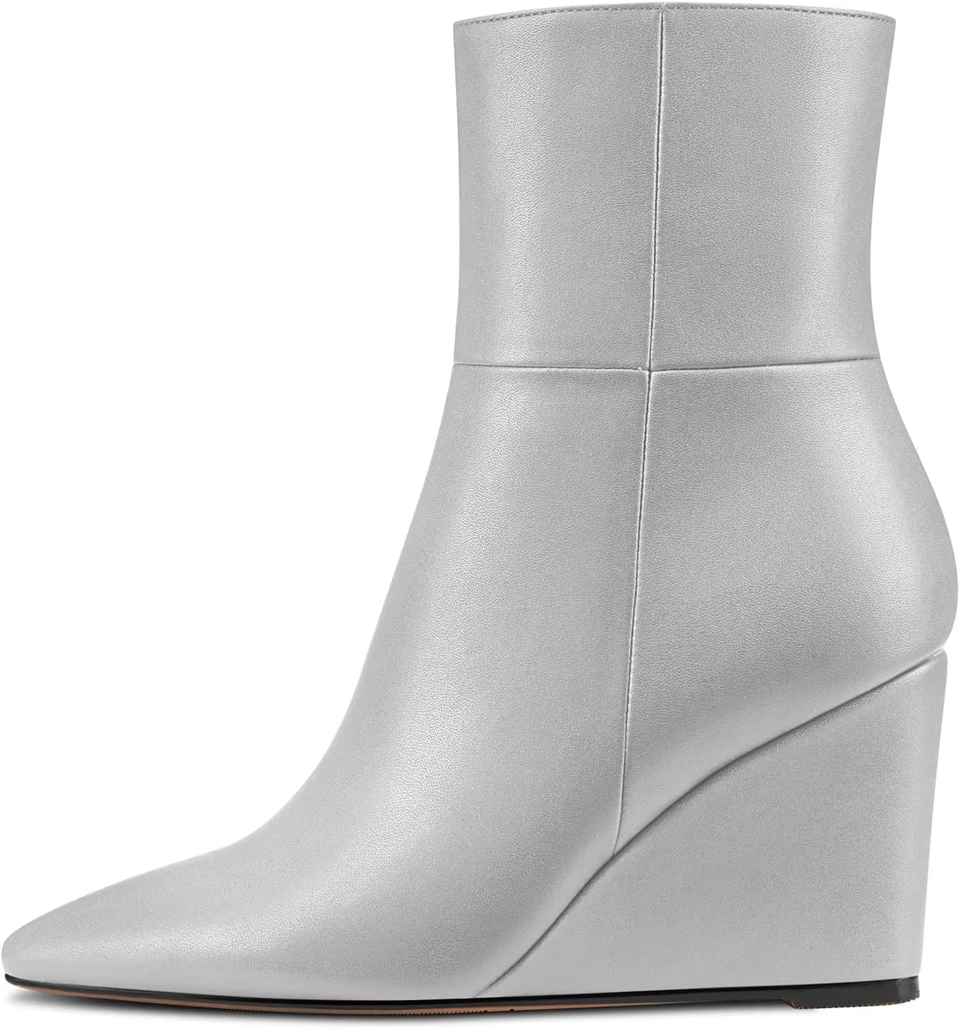 Aachcol Women Ankle Boots Short Bootie Wedge Close Pointed Toe Chunky Block Mid Heel Dress Shoes Matte Zipper 2 Inch