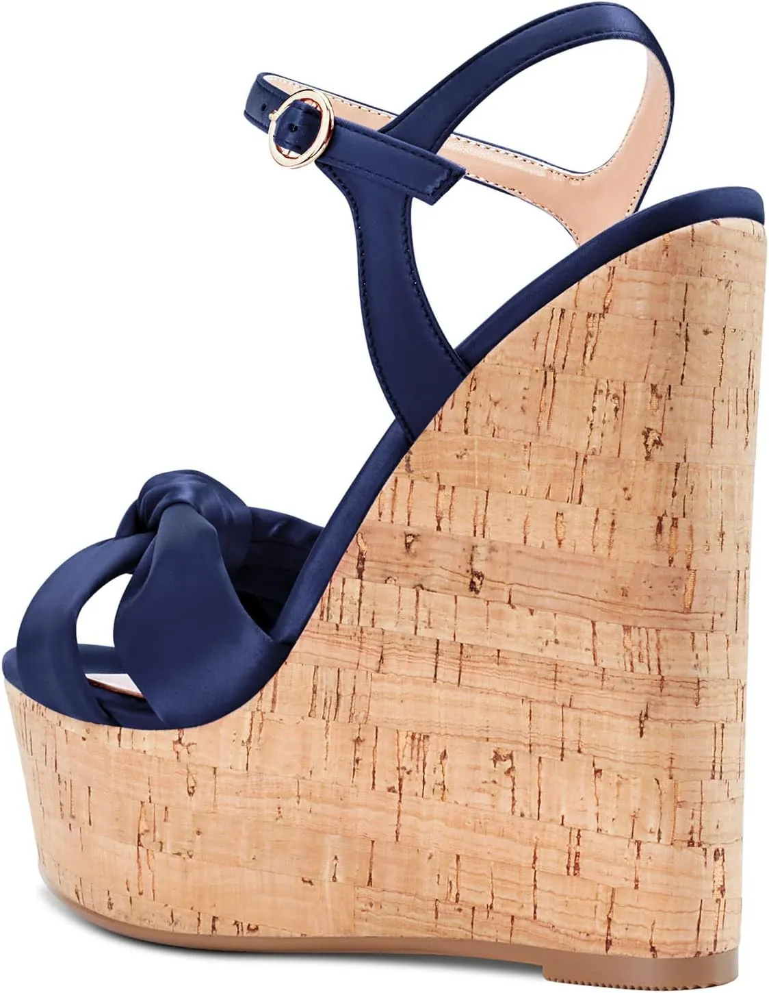 Aachcol Women Cork Wedge Sandals Platform High Heel Peep Open Toe Ankle Strap Slingback Clear Dress Shoes Classic Cute