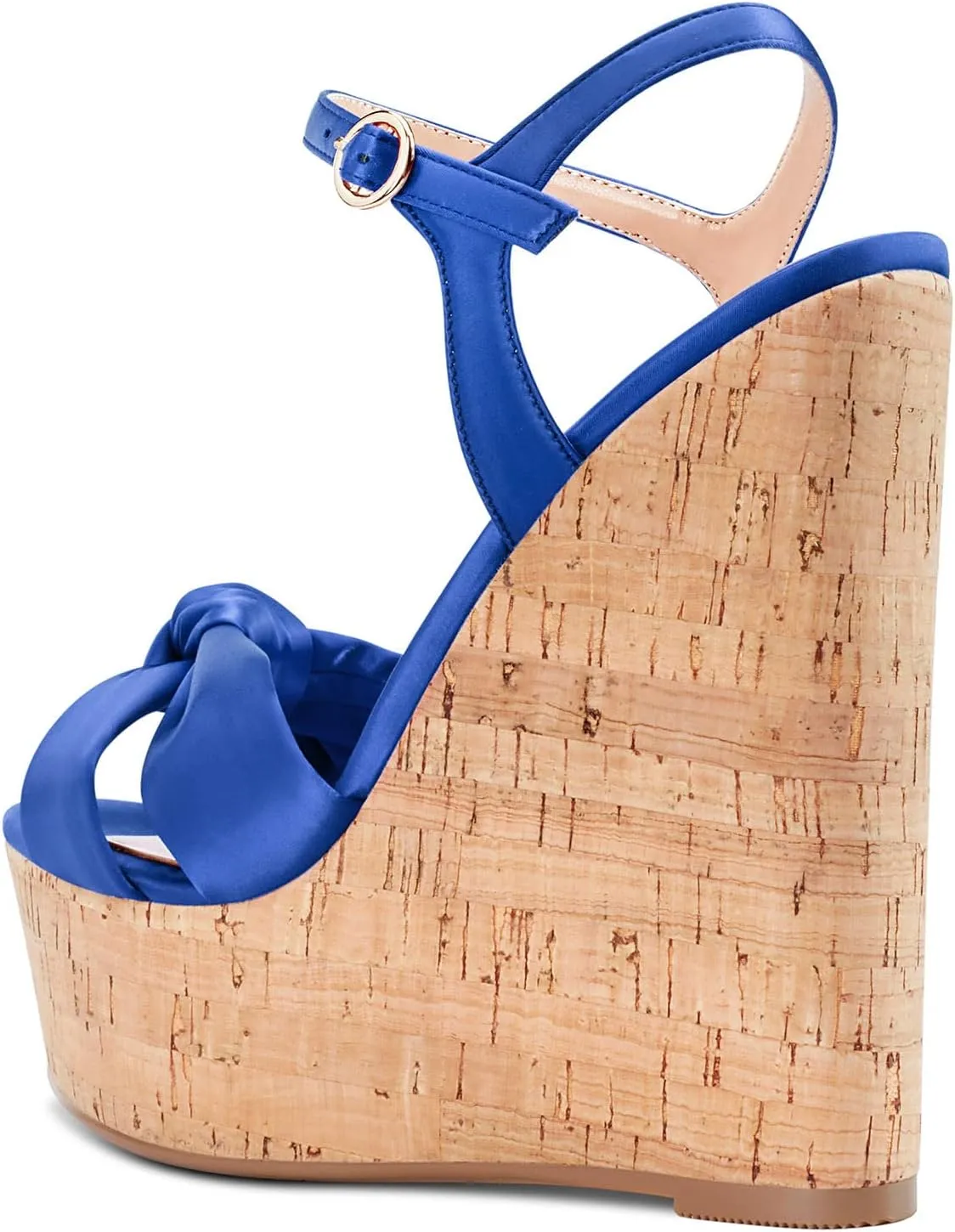 Aachcol Women Cork Wedge Sandals Platform High Heel Peep Open Toe Ankle Strap Slingback Clear Dress Shoes Classic Cute