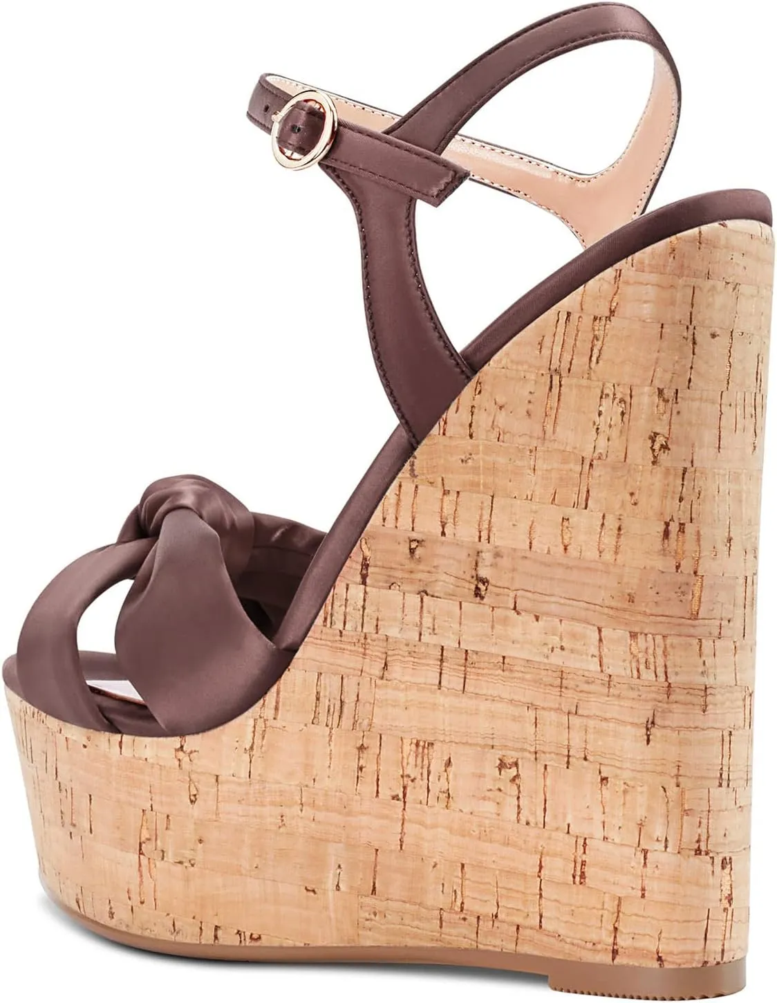 Aachcol Women Cork Wedge Sandals Platform High Heel Peep Open Toe Ankle Strap Slingback Clear Dress Shoes Classic Cute