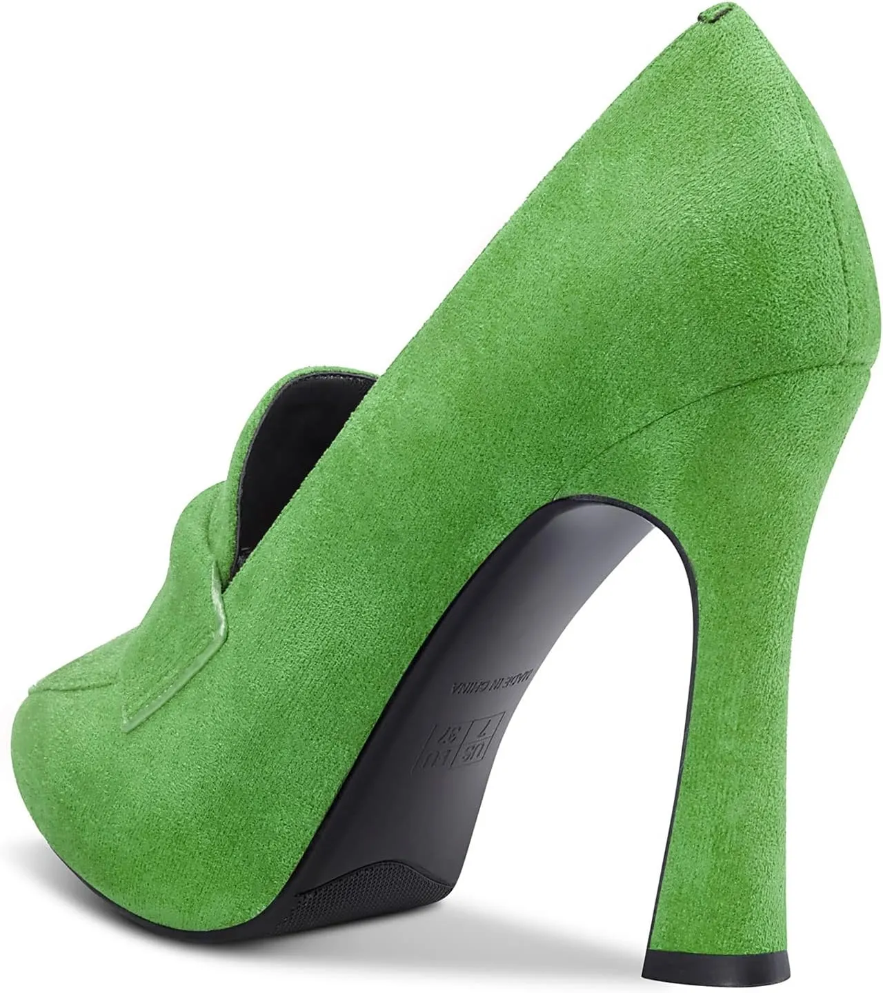 Aachcol Women Inner Platform Pumps Close Pointed Toe Slip-on Stiletto High Heel Dress Shoes Suede 4 Inch