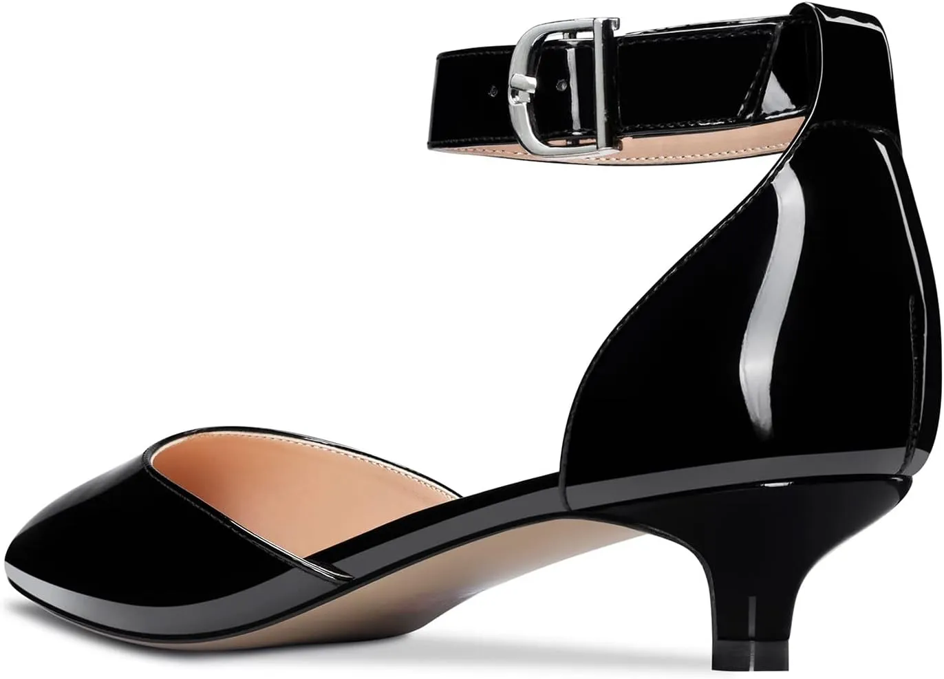 Aachcol Women Kitten Low Heel Ankle Strap Pumps Pointed Toe Sandals Dress Shoes Party Office Wedding 1.5 Inch