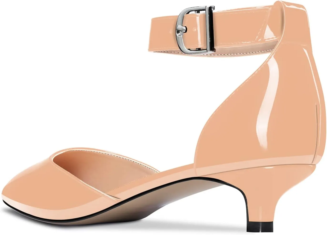 Aachcol Women Kitten Low Heel Ankle Strap Pumps Pointed Toe Sandals Dress Shoes Party Office Wedding 1.5 Inch