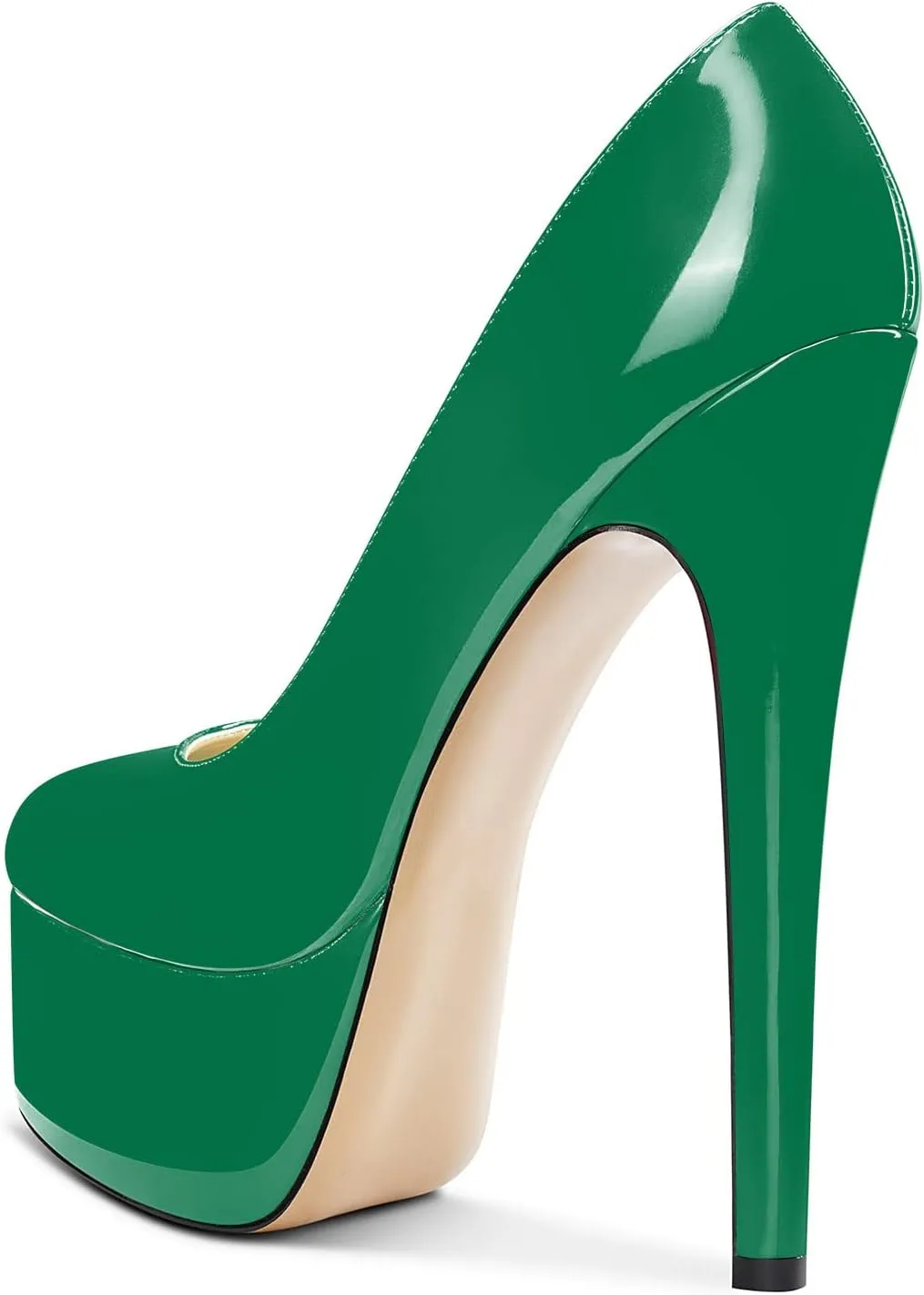 Aachcol Women Platform Pumps Stiletto High Heel Close Round Toe Slip-on Dress Shoes Classic 6 Inch