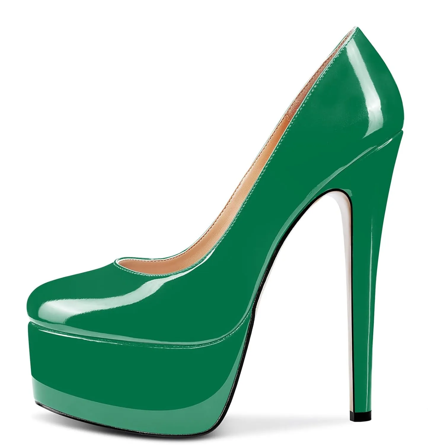 Aachcol Women Platform Pumps Stiletto High Heel Close Round Toe Slip-on Dress Shoes Classic 6 Inch