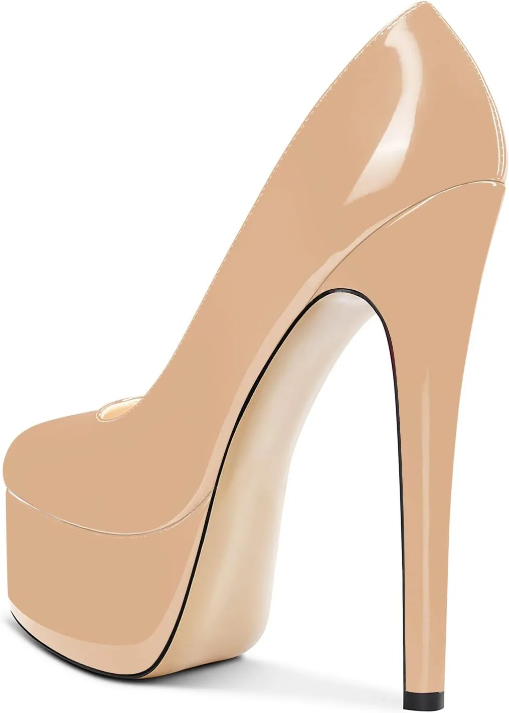 Aachcol Women Platform Pumps Stiletto High Heel Close Round Toe Slip-on Dress Shoes Classic 6 Inch