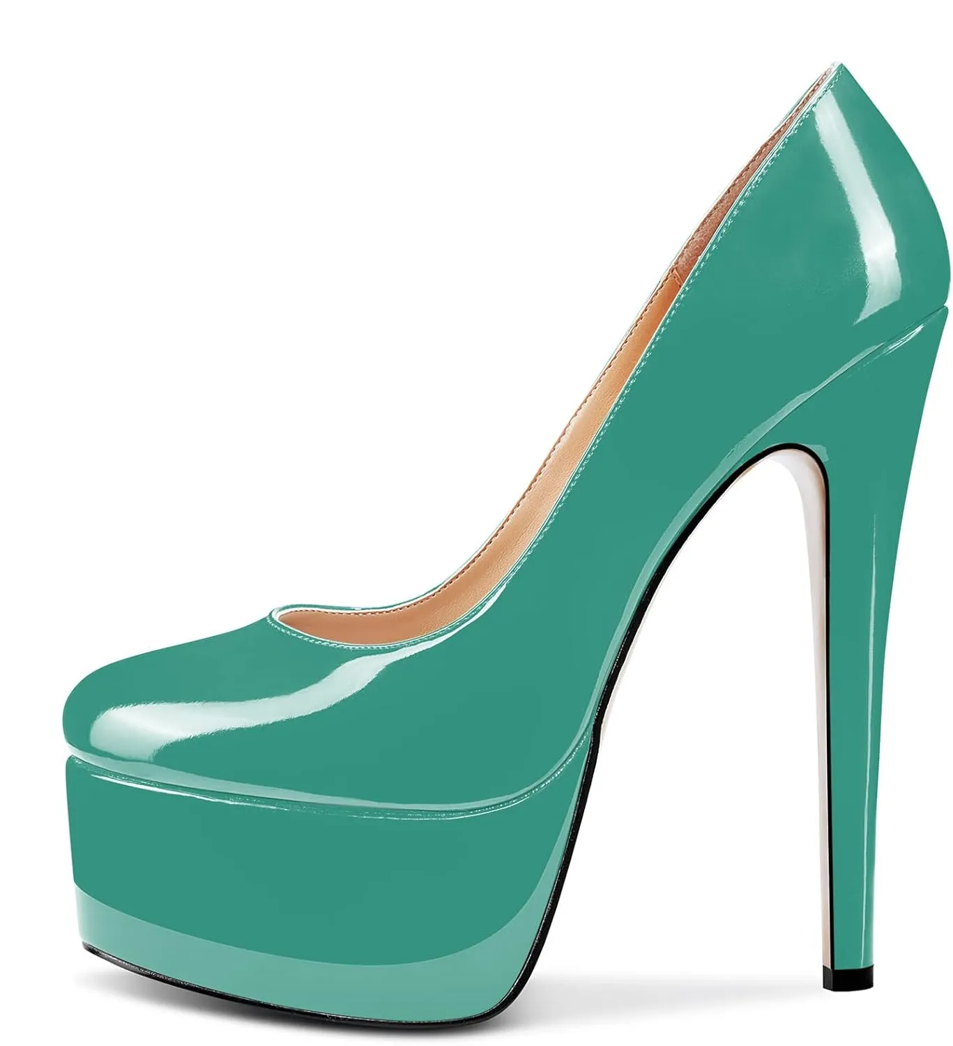Aachcol Women Platform Pumps Stiletto High Heel Close Round Toe Slip-on Dress Shoes Classic 6 Inch