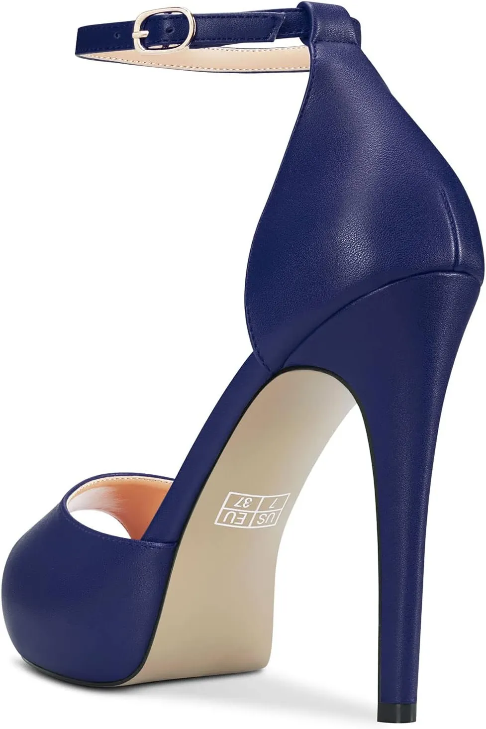 Aachcol Women Platform Sandals Peep Open Toe Ankle Strap Stiletto High Heel Dress Shoes Pumps Wedding Matte 5 Inch