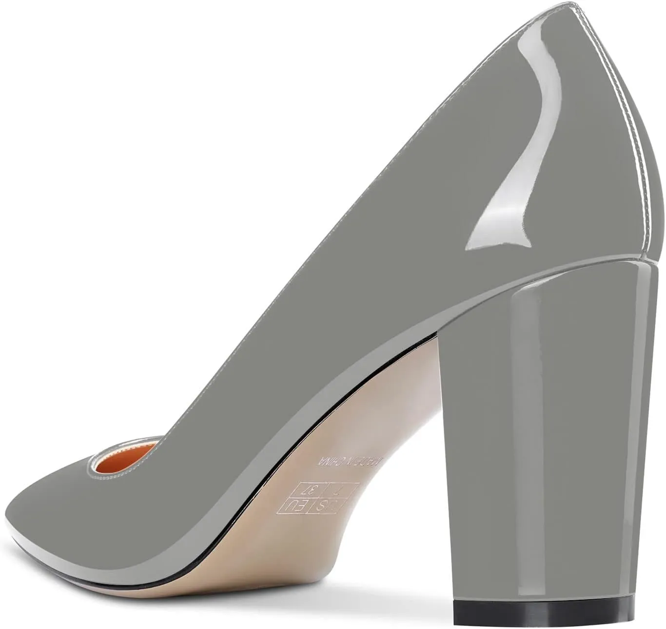 Aachcol Women Pumps Pointed Toe Slip on Mid Heel Dress Office Chunky Block Heels Shoes 3 Inches