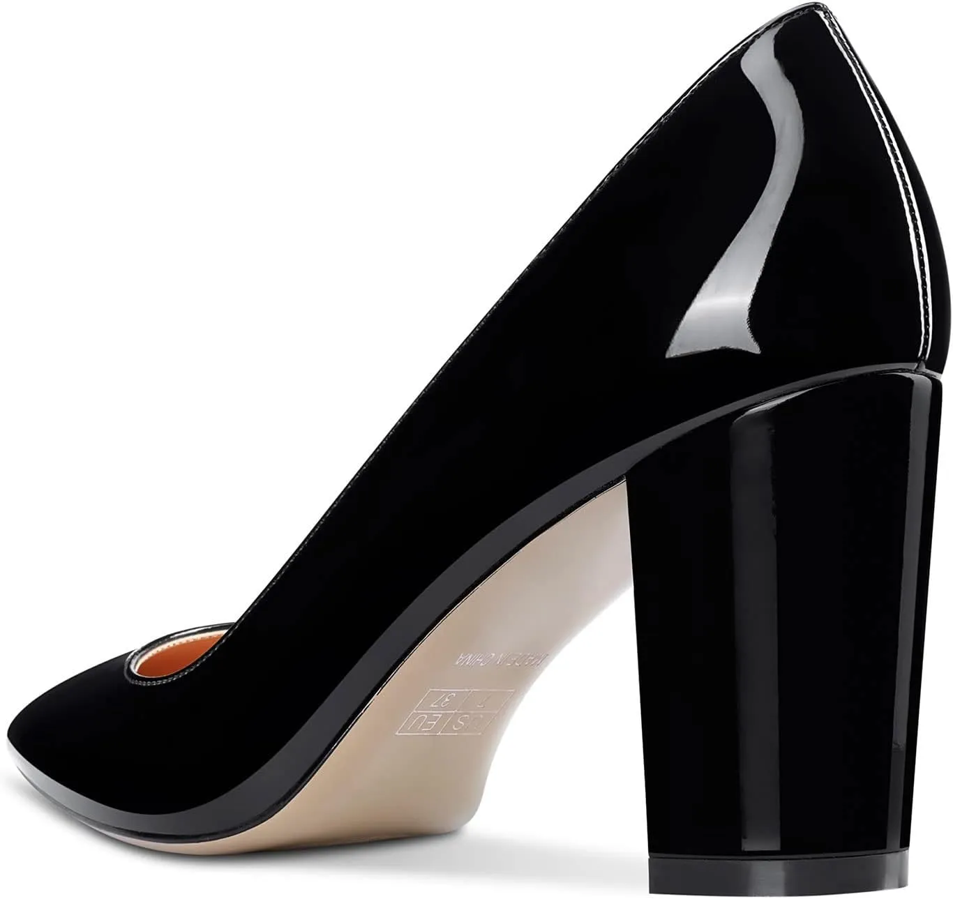 Aachcol Women Pumps Pointed Toe Slip on Mid Heel Dress Office Chunky Block Heels Shoes 3 Inches