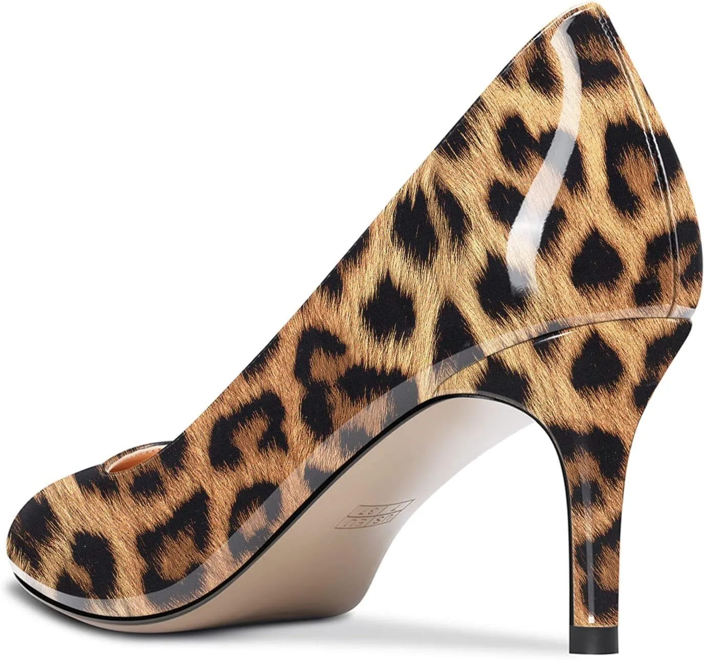 Aachcol Women Round Toe Pumps Stiletto Mid Heel Slip-on Dress Shoes Office 2.5 Inch