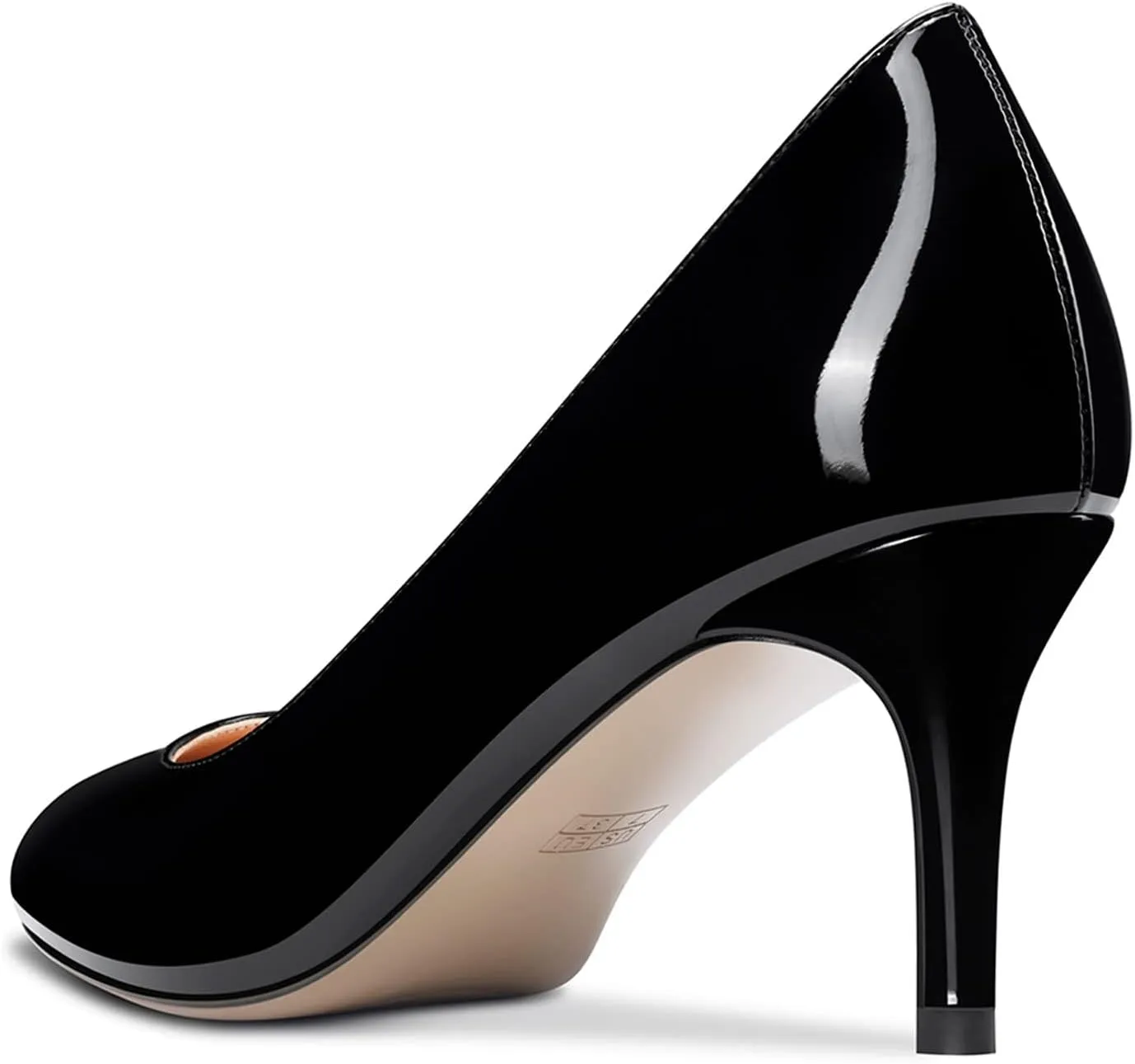 Aachcol Women Round Toe Pumps Stiletto Mid Heel Slip-on Dress Shoes Office 2.5 Inch