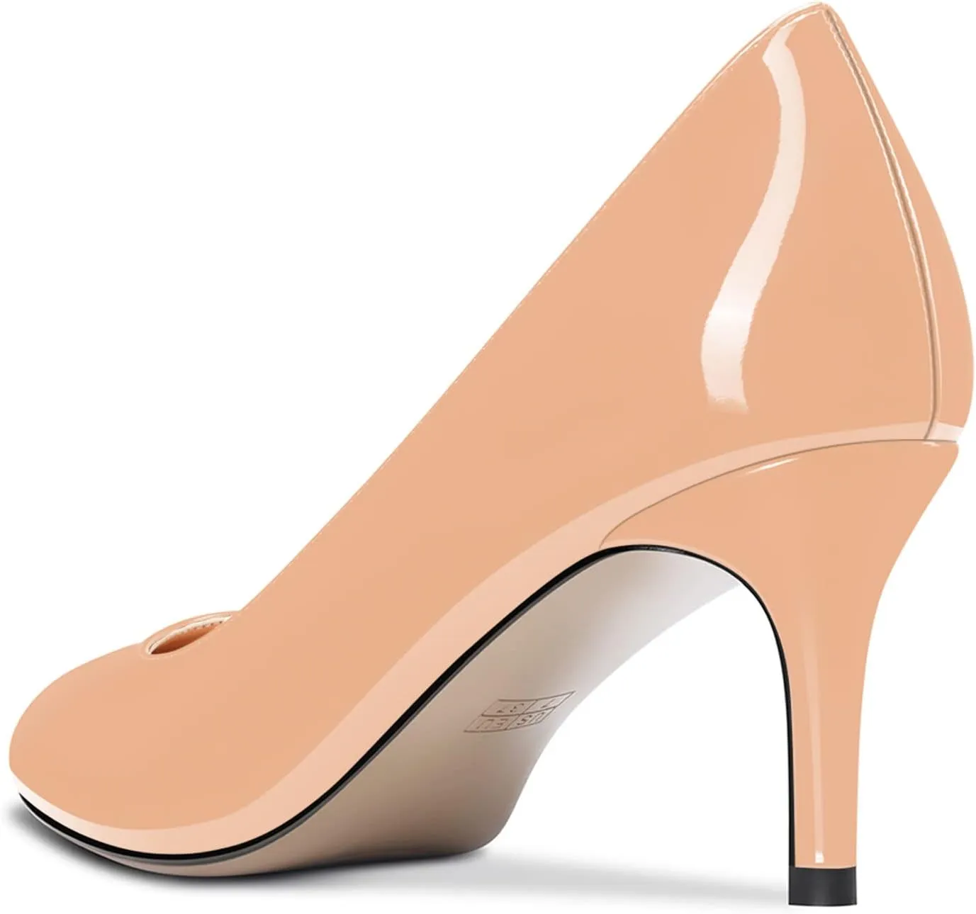 Aachcol Women Round Toe Pumps Stiletto Mid Heel Slip-on Dress Shoes Office 2.5 Inch
