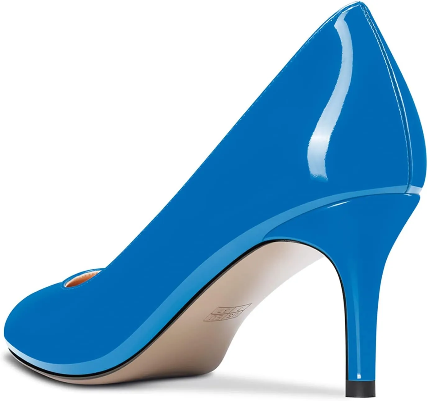 Aachcol Women Round Toe Pumps Stiletto Mid Heel Slip-on Dress Shoes Office 2.5 Inch
