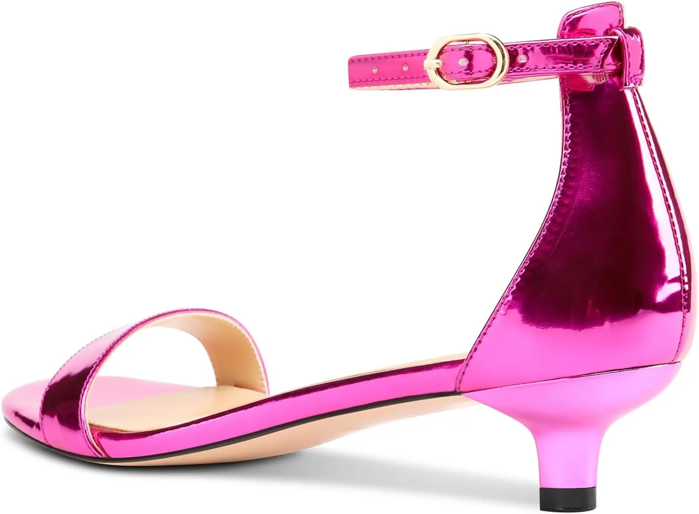 Aachcol Women Sandals Peep Open Toe Kitten Low Heel Ankle Strap Dress Shoes 1.5 Inch