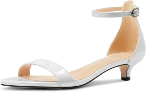 Aachcol Women Sandals Peep Open Toe Kitten Low Heel Ankle Strap Dress Shoes 1.5 Inch
