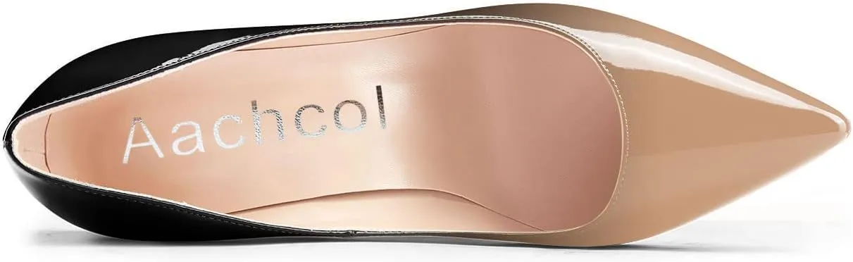 Aachcol Women Stiletto High Heel Close Pointed Toe Pumps Slip-on Wedding Party Sexy Cute Shoes