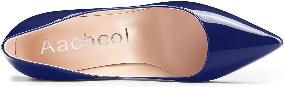 Aachcol Women Stiletto High Heel Close Pointed Toe Pumps Slip-on Wedding Party Sexy Cute Shoes