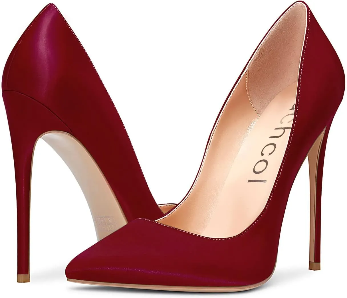 Aachcol Women Stiletto High Heel Pumps Slip-on Pointed Toe Dress Shoes Wedding Office Party Classic 5 Inch