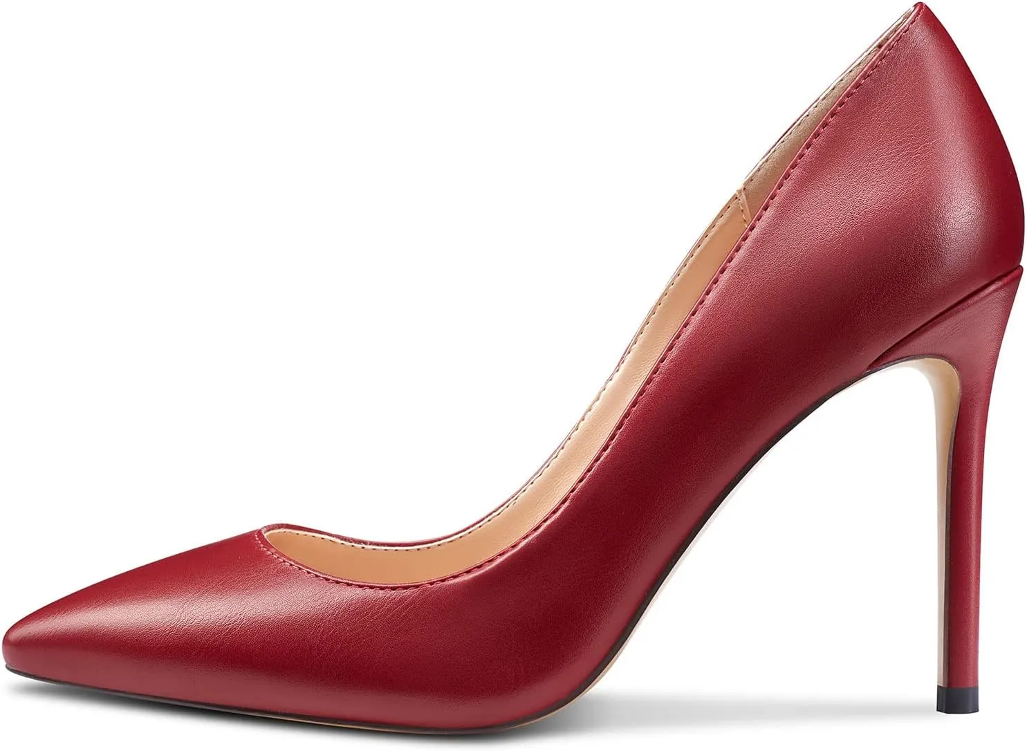 Aachcol Women Stiletto Pumps High Heel Close Pointed Toe Slip-on Dress Shoes Office Classic 4 Inche