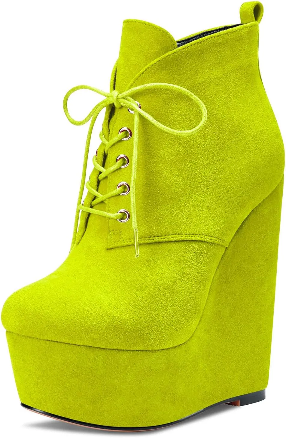 Aachcol Women Wedge Ankle Boots Close Round Toe Platform Chunky Block Heel Cute Classic 6 Inch