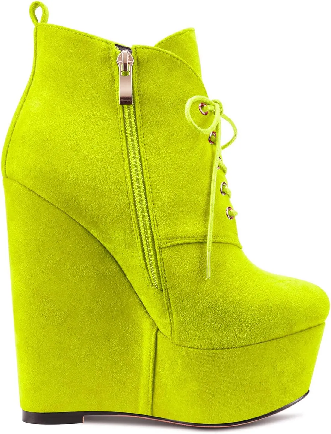 Aachcol Women Wedge Ankle Boots Close Round Toe Platform Chunky Block Heel Cute Classic 6 Inch
