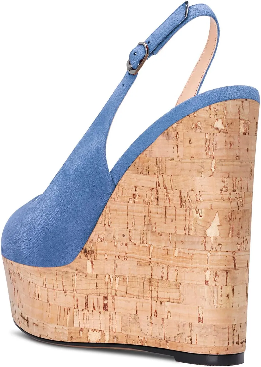 Aachcol Women Wedge Platform Pumps Peep Open Toe Ankle Strap Slingback Backstrap High Heel Dress Shoes Sandals Suede 6 Inch