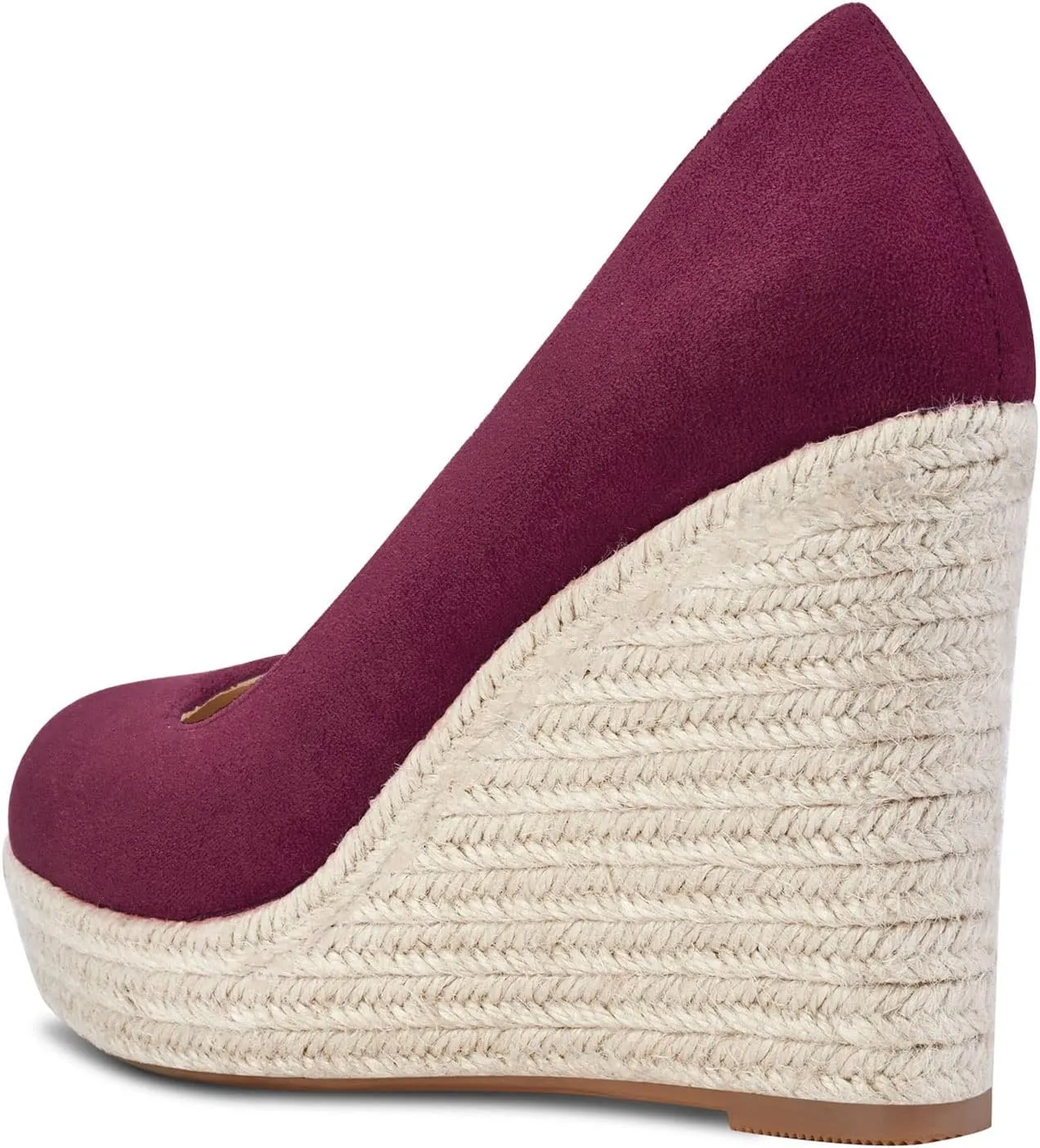 Aachcol Women Wedge Pumps Braid Platform High Heel Close Round Toe Sandals Slip-on Dress Shoes Classic Wedding Party 4 Inche
