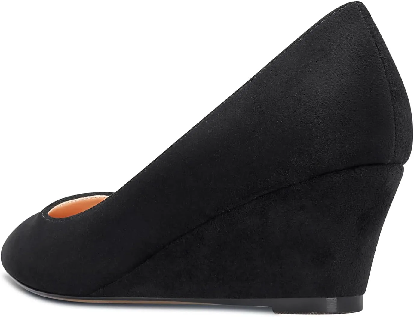 Aachcol Women Wedge Pumps Mid Heels Pointed Toe Slip-on Wedding Party 2 Inches
