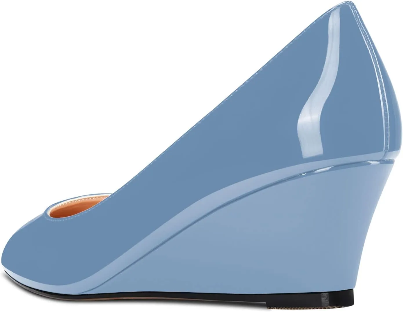 Aachcol Women Wedge Pumps Mid Heels Pointed Toe Slip-on Wedding Party 2 Inches