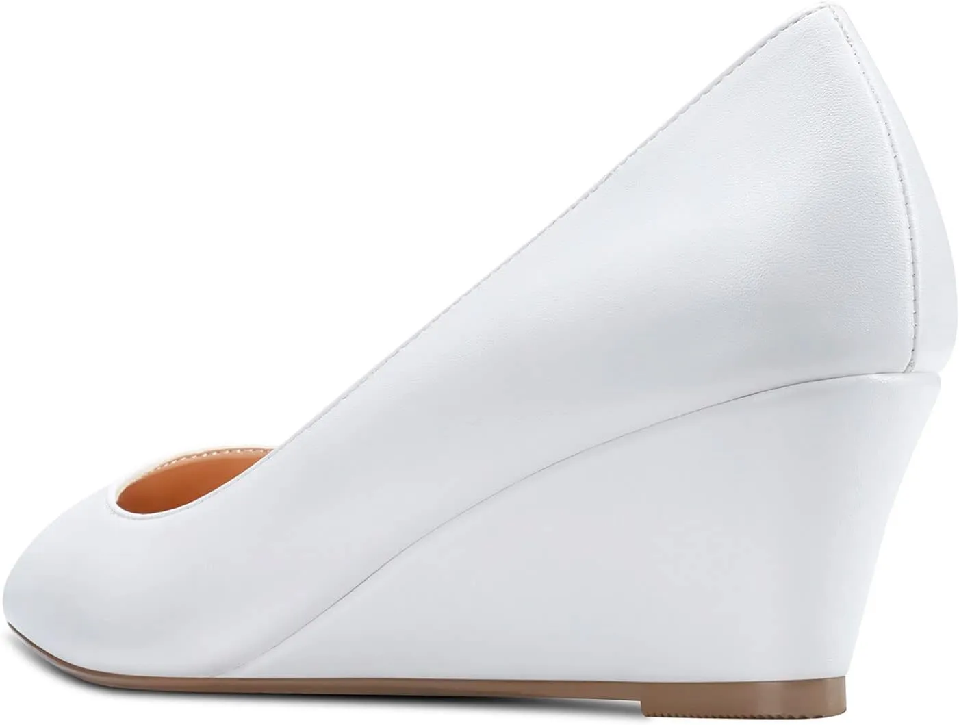 Aachcol Women Wedge Pumps Mid Heels Pointed Toe Slip-on Wedding Party 2 Inches