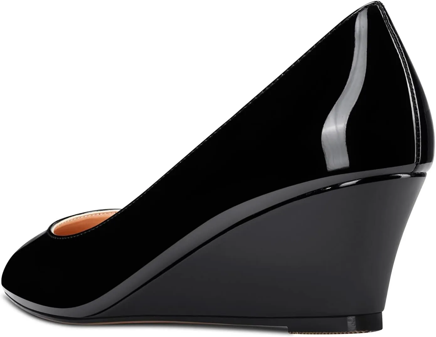 Aachcol Women Wedge Pumps Mid Heels Pointed Toe Slip-on Wedding Party 2 Inches