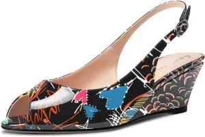 Aachcol Women Wedge Pumps Peep Open Toe Chunky Block Mid Heel Slingback Ankle Strap Sandals Dress Shoes Party 2 Inch