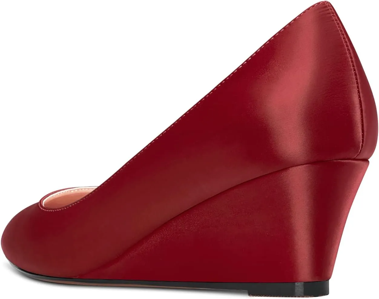 Aachcol Women Wedge Pumps Pointed Toe Mid Heel Slip-on Dress Shoes Wedding Party 2 Inch