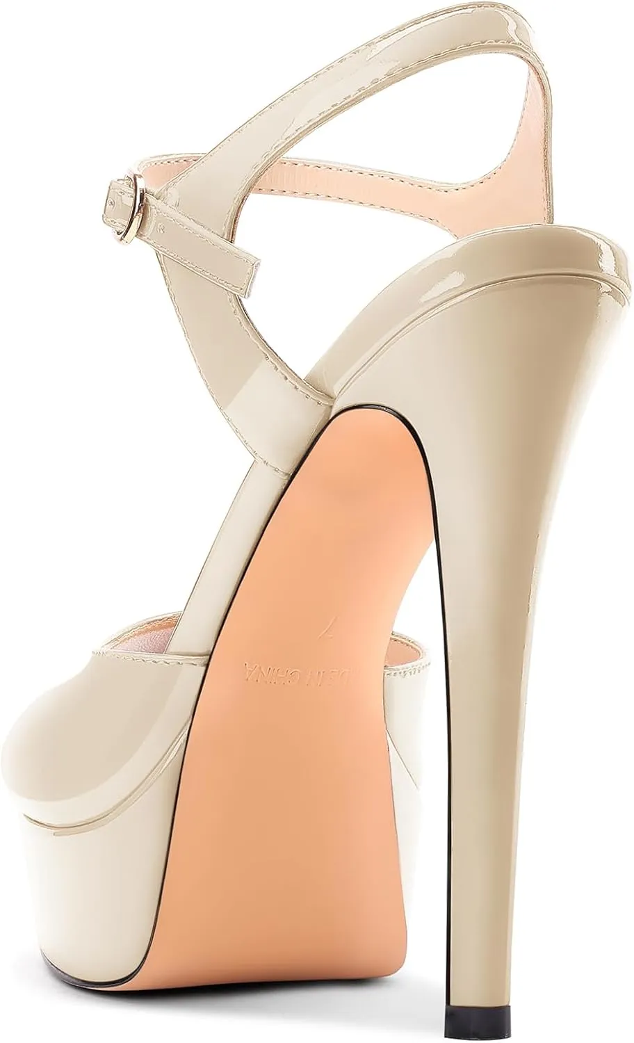 Aachcol Womens Peep Toe Platform Heels Ankle Strap Stiletto High Heel Sandals Prom Dress Shoes 5.1 Inches Heels