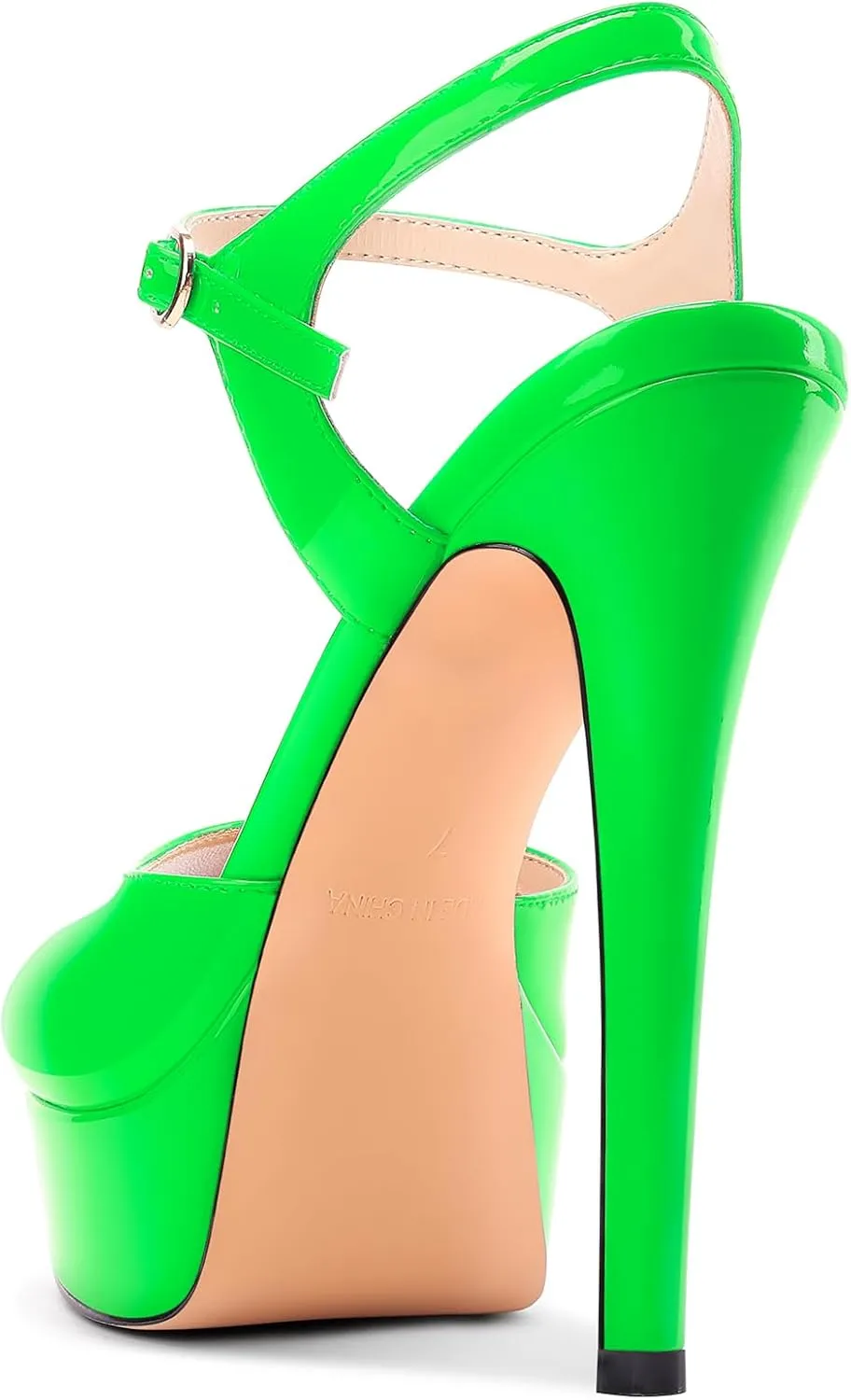 Aachcol Womens Peep Toe Platform Heels Ankle Strap Stiletto High Heel Sandals Prom Dress Shoes 5.1 Inches Heels