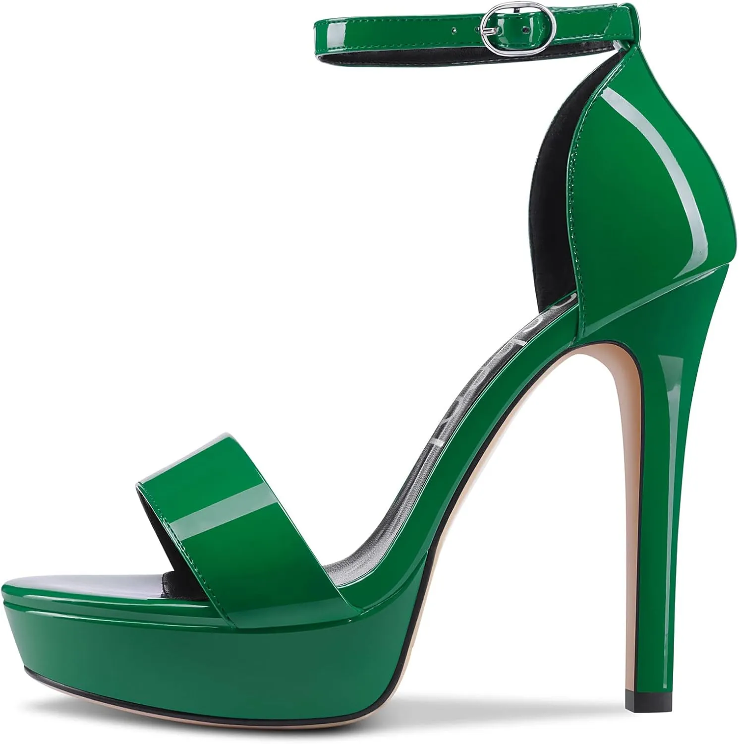 Aachcol Womens Platform Sandals Peep Open Toe Stiletto High Heels Ankle Strap Buckle Sexy Dress Shoes 5.1 Inches Heels