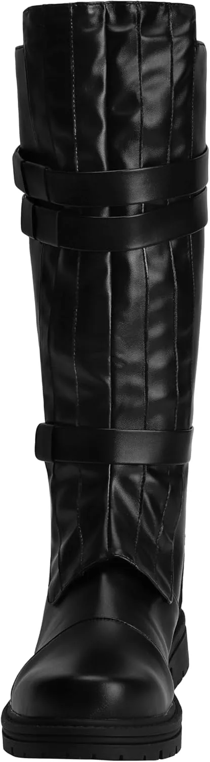 ACE SHOCK Mens Tall Boots Medieval Renaissance Pirate Cosplay Boot Halloween Costume Shoes