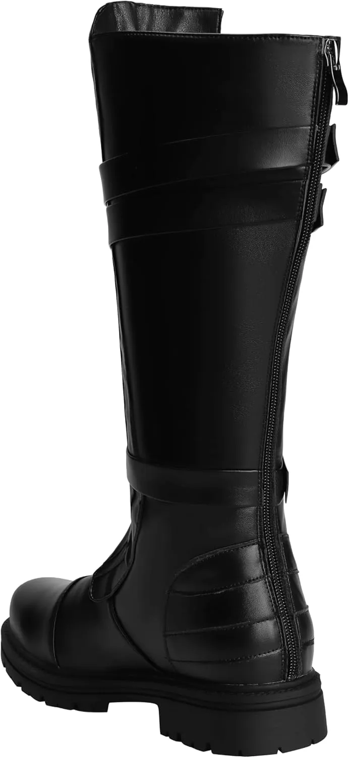 ACE SHOCK Mens Tall Boots Medieval Renaissance Pirate Cosplay Boot Halloween Costume Shoes