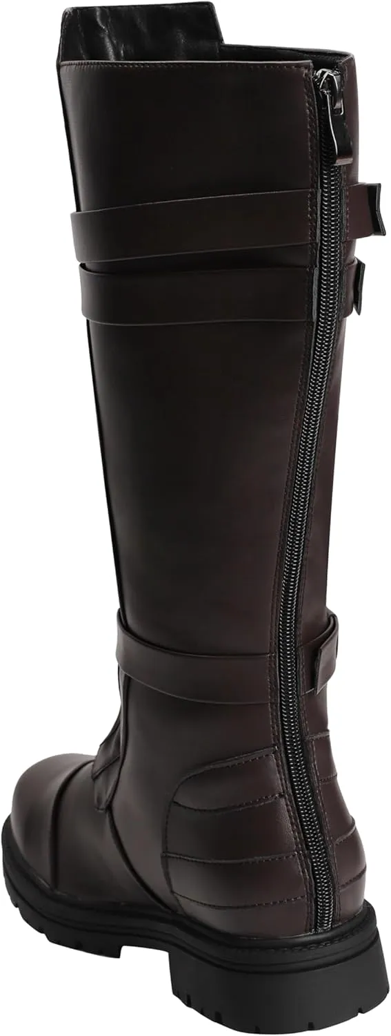 ACE SHOCK Mens Tall Boots Medieval Renaissance Pirate Cosplay Boot Halloween Costume Shoes