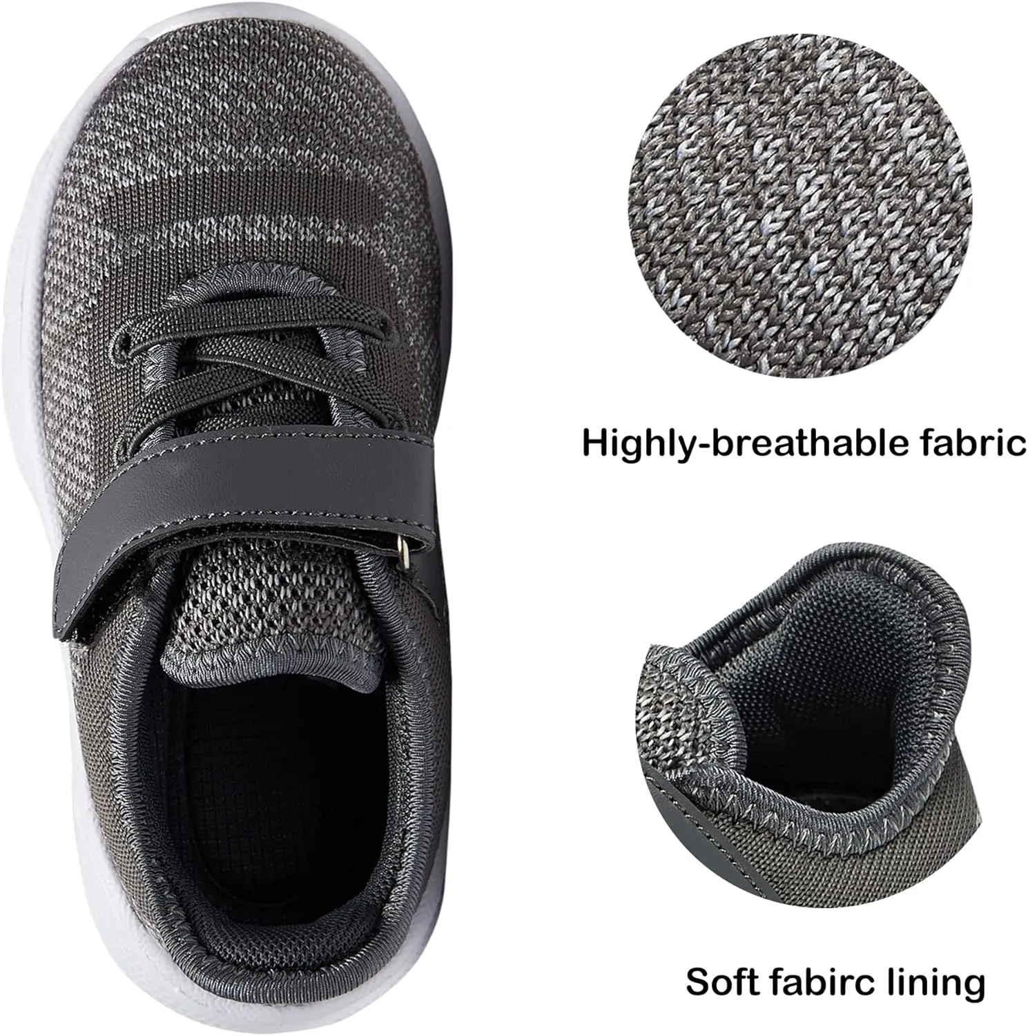 adituo Toddler/Little Kid Boys Girls Lightweight Breathable Sneakers Strap Athletic Runing Walking Sports Shoes