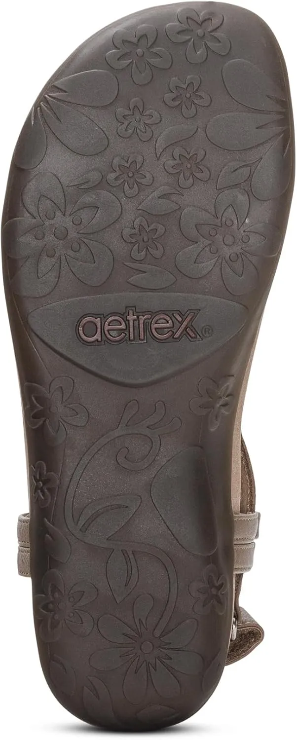 Aetrex Women's Marni Orthopedic Adjustable Slingback Thong Sandals - Arch Support T-Strap Sandals