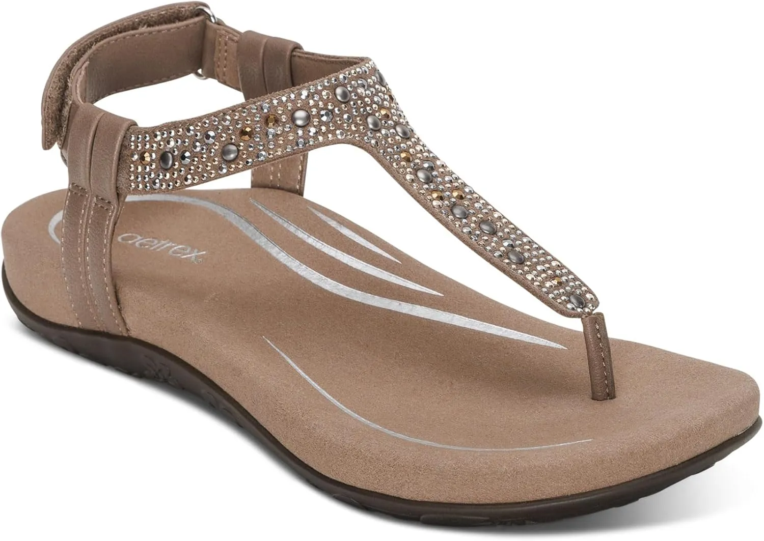 Aetrex Women's Marni Orthopedic Adjustable Slingback Thong Sandals - Arch Support T-Strap Sandals