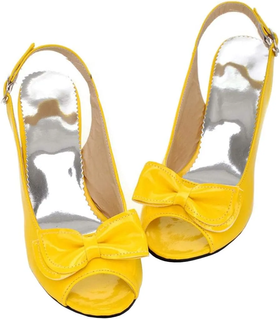 AIMODOR Womens Peep Toe Kitten Heels Sandals Ladies Slingback Dress Pumps