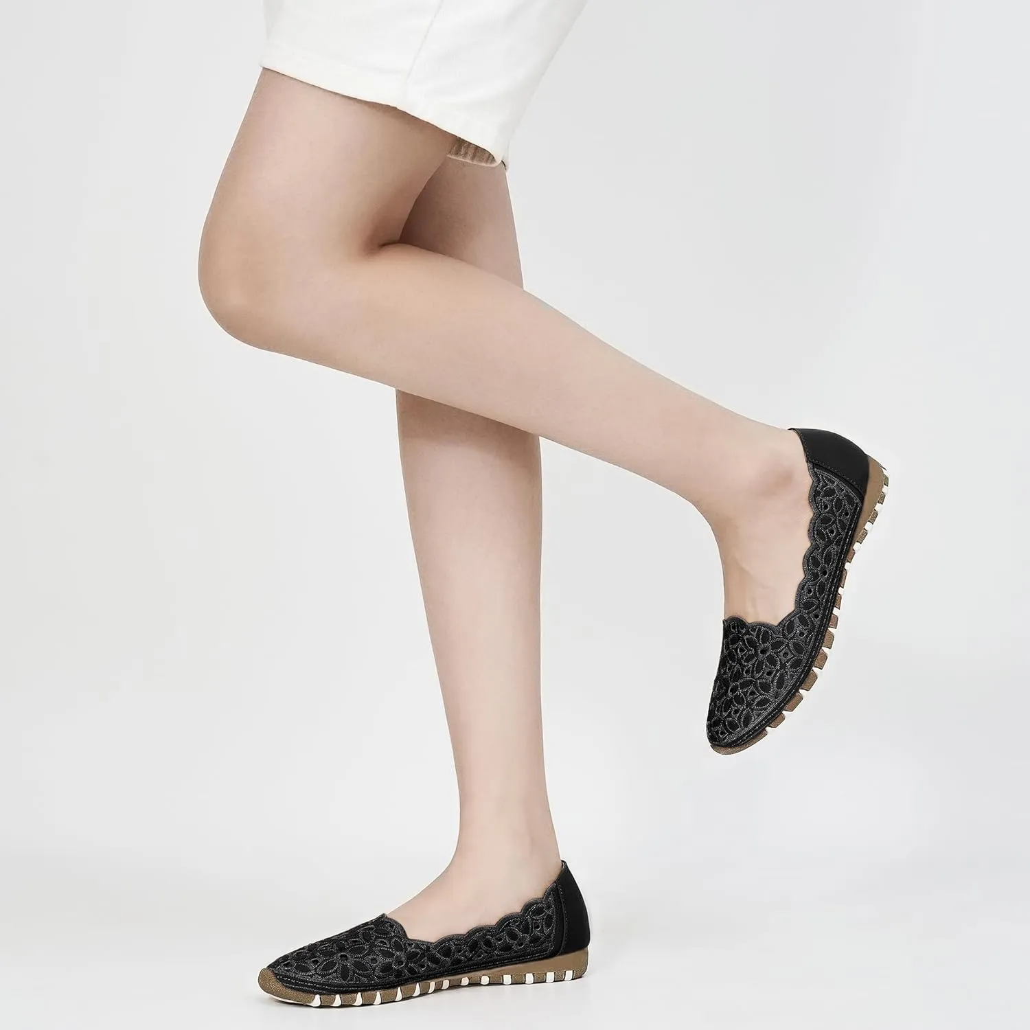 Aomigoct Shoes for Women Ballet Flats: Closed Toe Dress Flats Comfortbale Slip On Pointed Shoes Women Casual Ballets