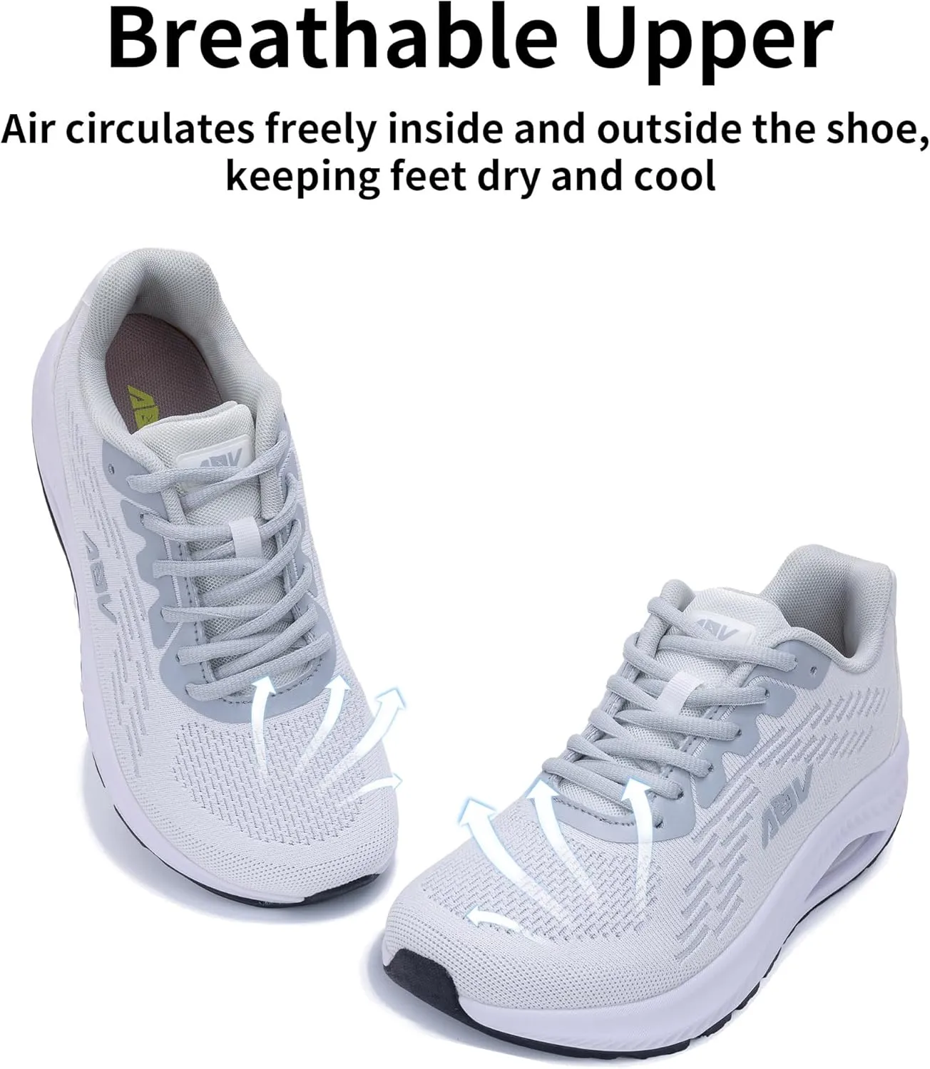 AOV Wide Toe Box Shoes Women Arch Support Walking Shoes for Plantar Fasciitis Orthotic Air Tennis Sneakers