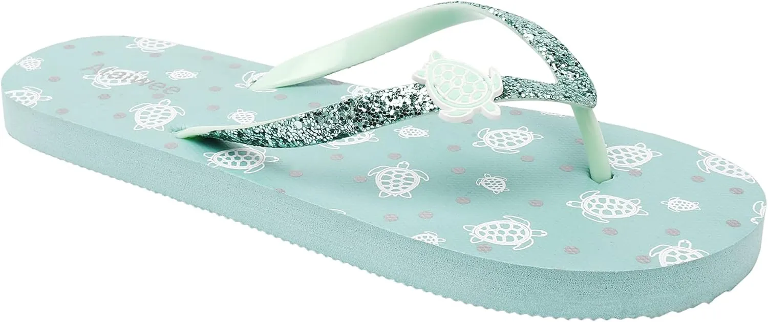 Ataiwee Girl's Flip Flops, Kid's Slip On Thong Sandals with Fruit Printed.