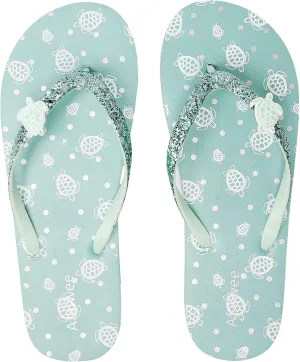 Ataiwee Girl's Flip Flops, Kid's Slip On Thong Sandals with Fruit Printed.